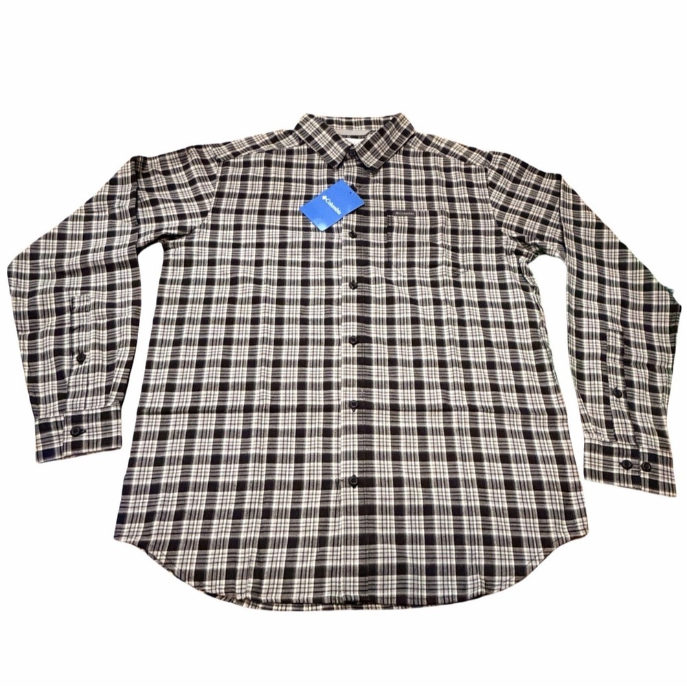 Columbia Men's Vapor Ridge III Long Sleeve Plaid Shirt - Medium, Black/Gray